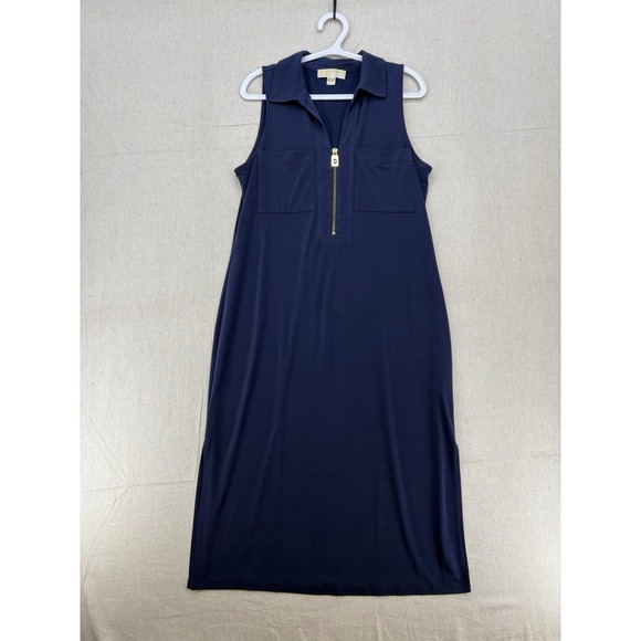 Michael Kors Dresses & Skirts - Michael Kors Sleeveless Half Zip MIDI Shift Dress Women's Size Medium